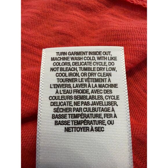 Lucky Brand coral BOHO eyelet insert tee SM 100% Cotton - Picture 5 of 9